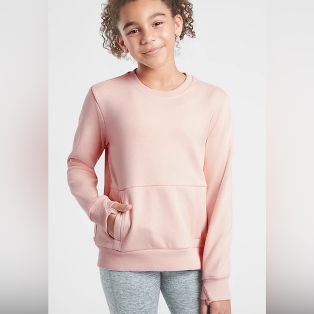 Athleta | Athleta Girl L/12 Crazy Cozy Crewneck Sweatshirt w/kanga Pocket